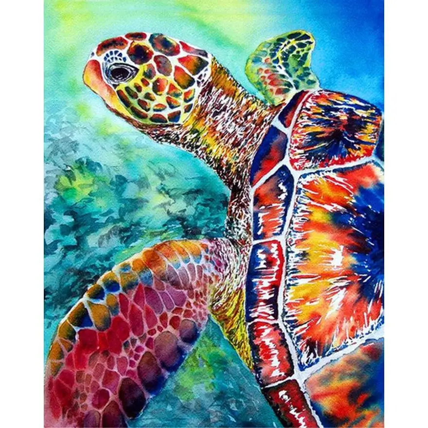Full Drill Square Turtle Diamond Painting Kit - DIY Cross Stitch Rhinestone Mosaic | Дом и сад