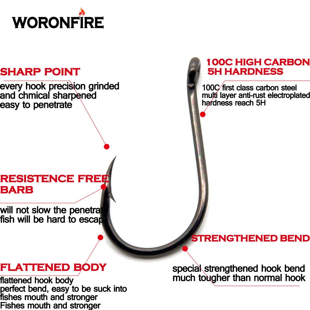 100C рыболовные крючки из высокоуглеродистой стали 50 шт./лот черный колючий изогнутый крючок 1#2#3#4#5#6#7#8#9#10#12# супер острый Рыболовный крючок