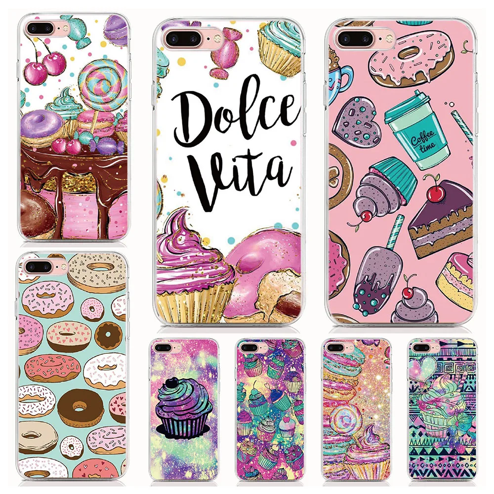 

Cupcakes Cover For iphone X XR XS MAX 4 4S 5 5S SE 6 6S 7 8 9 Plus For iPod Touch 6 Phone Case Coque
