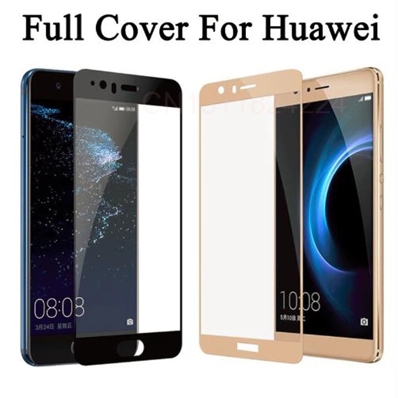 Полное покрытие закаленное стекло для Huawei P8 Lite 2017 P9 Plus P10 Защита экрана Honor 9 8 6X 6A V9
