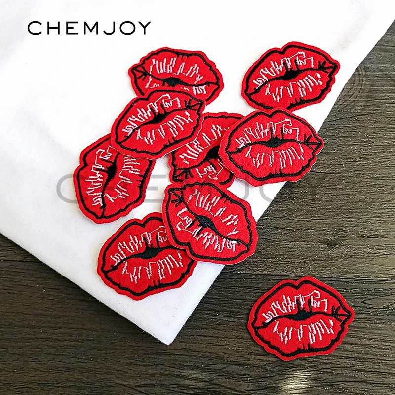 Cute patch for women clothing embroidered red lips ironing sewing on Cute patch for women clothing embroidered red lips ironing sewing on