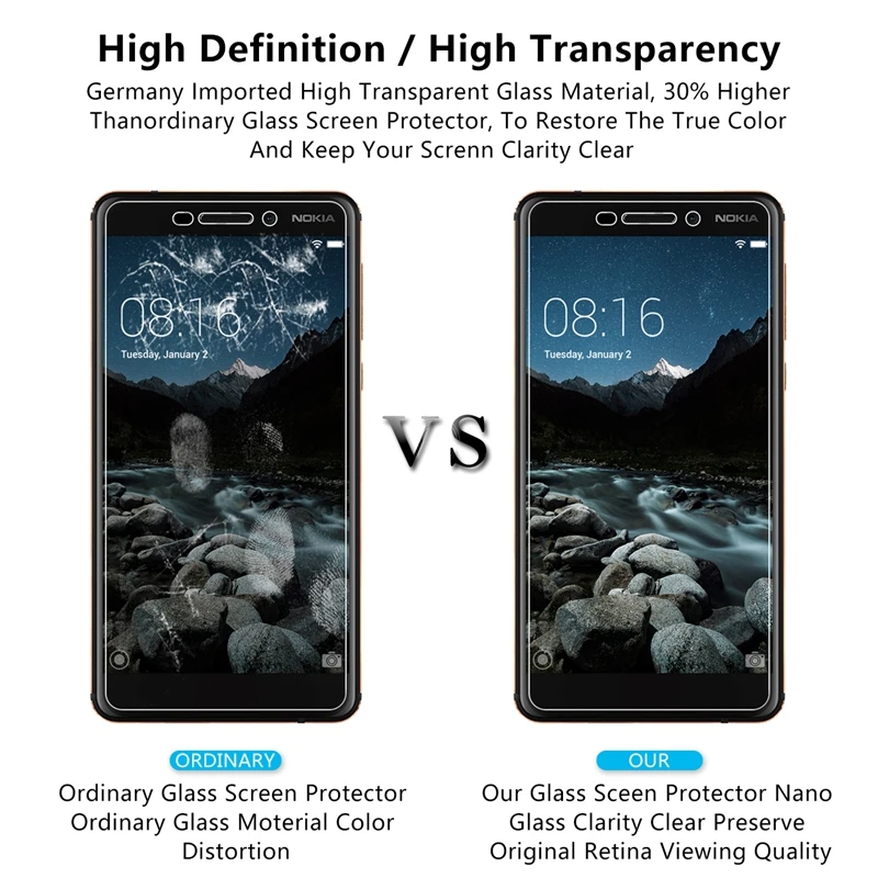 2.5D Закаленное стекло для Nokia 8 6 2 7 2018 1 3 5 X7 X3 защитный чехол Защитная