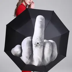 Новый 2019 полезный ветрозащитный зонтик для путешествий, новинка, средний палец, черный зонт, крутой ударопрочный складной зонтик