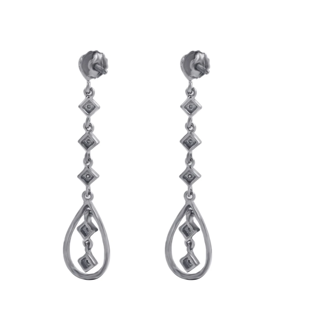Roun с D/VVS1 Имитация Алмазный 14 K White Gold Over капли Длинные висячие серьги|Серьги| |