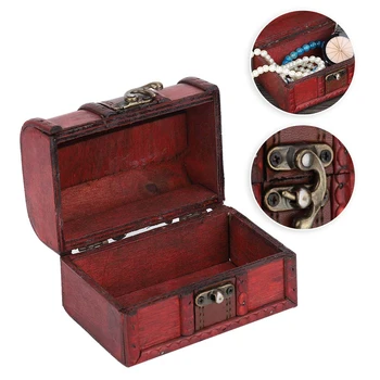 

Vintage Wooden Jewelry Storage Box Handmade Wooden Decorative Display Case For Earring Necklace Bracelet Ring Jewelry