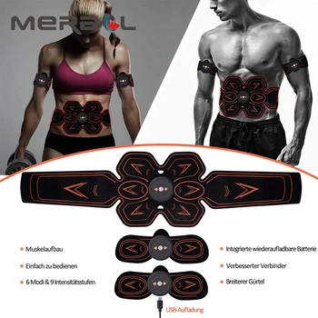

Rechargeable EMS Muscle Stimulator ABS Men Abdominal Muscle Trainer Smart Fitness Slimming Waist Belt Full Body Muscle Exerciser