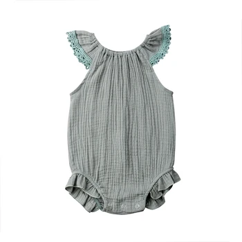 

Summer Infant Newborn Baby Girls Clothing Lace Ruffle Sleeveless Romper Jumpsuit Baby Girls Costumes 0-18M