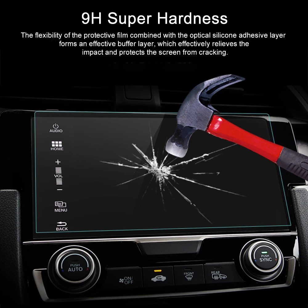 11" Car Navigation Center Control Touch Screen Protector Tempered Glass
