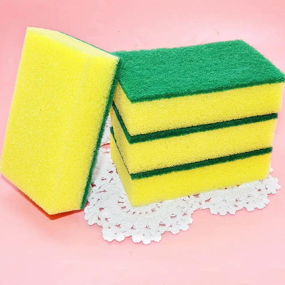 

5Pcs High Density Emery Surface Kitchen Sponge for Dish washing