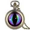 Vintage Creative Eye Design Quartz  Pocket Watch Men Women Steampunk Exquisite Pendant Clock 4 Colors Fob Necklace Chain Retro ► Photo 3/6