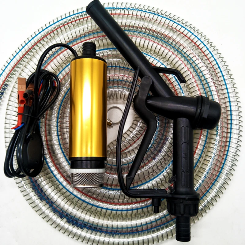 

Oil Pump Diesel 12V Oil Gun and 5 m steel pipe Electric Small Self-suction Pump Gun Oil Pumping Machine Oil Pump