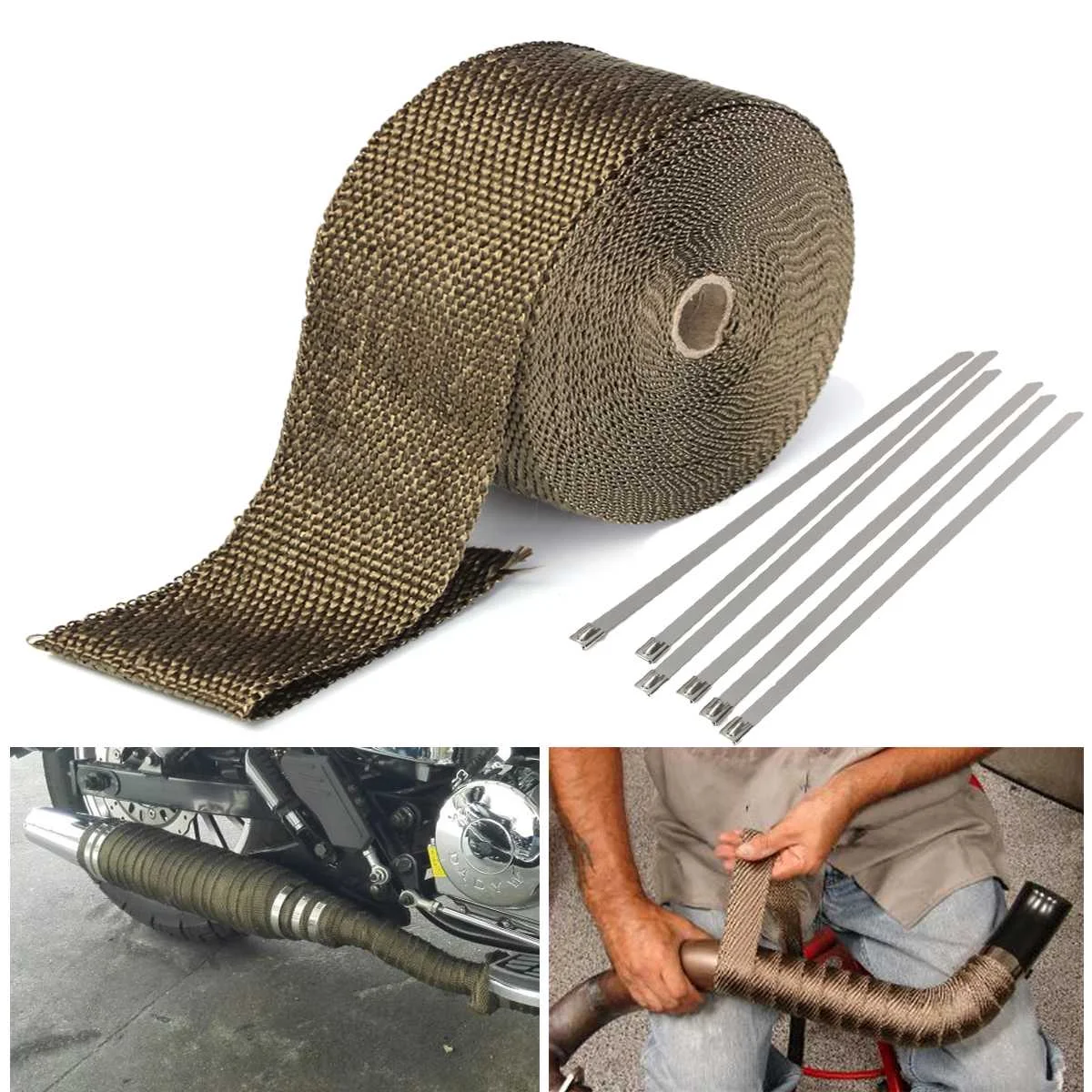  15M*50MM Car Moto Heat Shield Wrap Turbo Exhaust Heat Tape Wrap Pipe Wrap Shields Manifold Header I