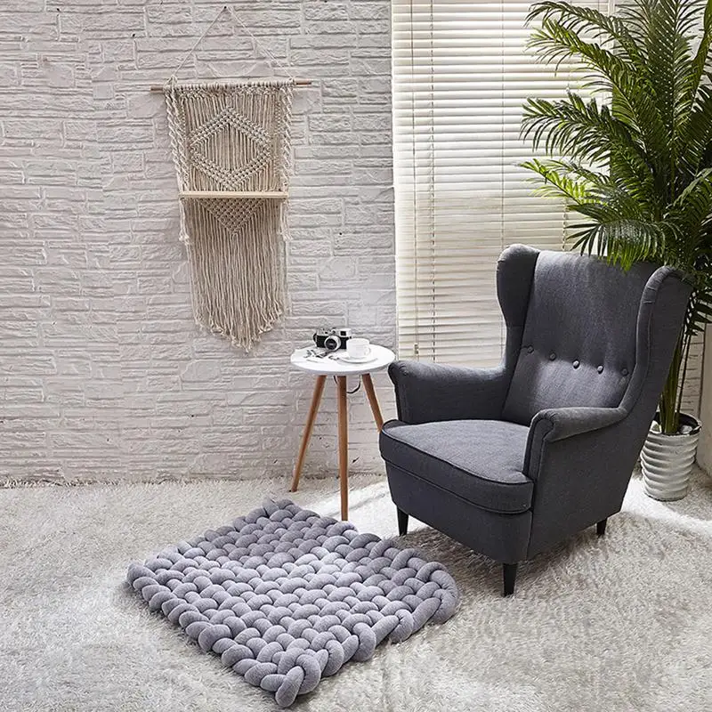 MINOCOOL Hand Woven Mat Baby Crawling Nonslip Mat Cushion Home Decoration Photography Props MINOCOOL Hand Woven Mat Baby Crawling Nonslip Mat Cushion Home Decoration Photography Props