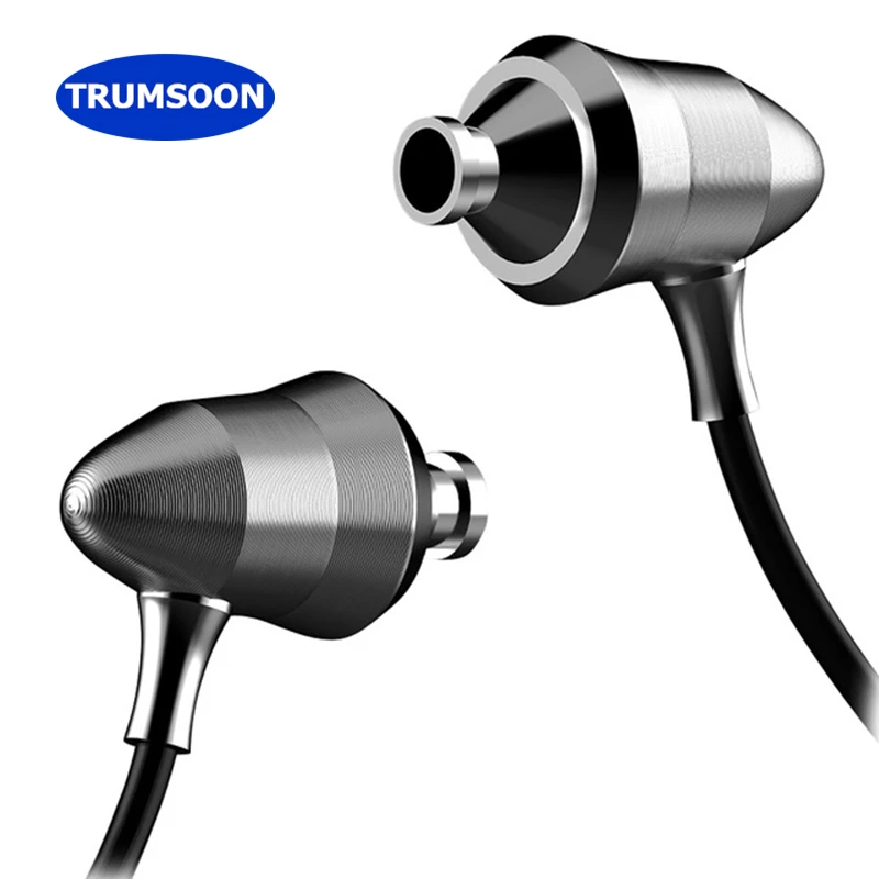 

Trumsoon Bass Stereo Earphones Metal HiFi Earbuds DJ Music Earphone with Mic for Phones MP3 PC