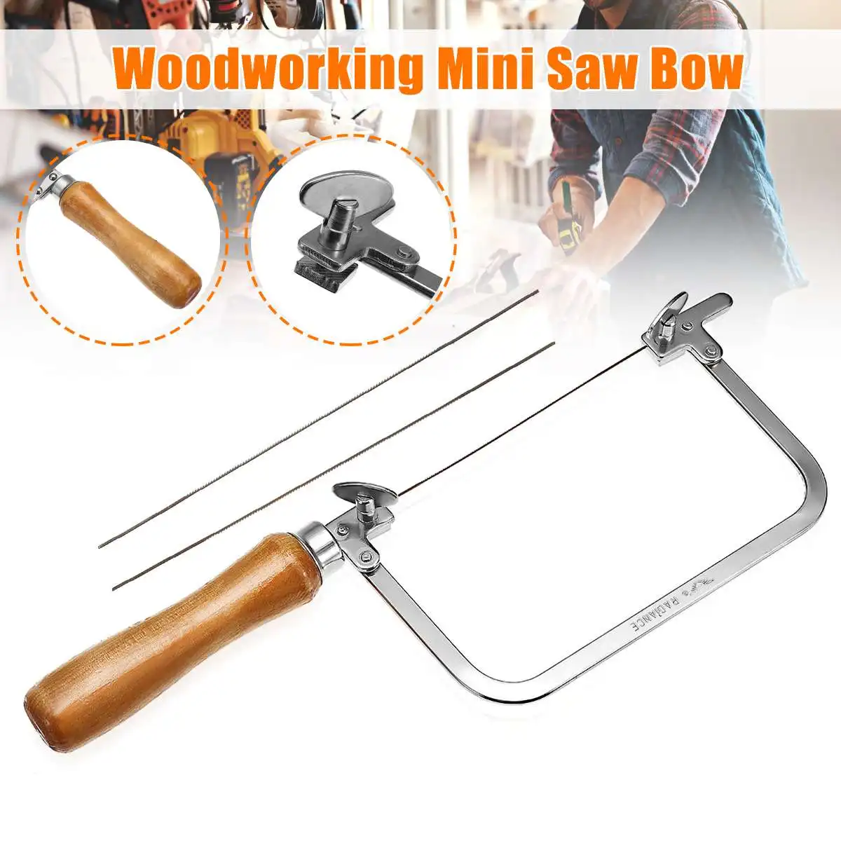 

Portable Woodworking Mini Saw Bow Jewelry Wire Carved U-shaped Hand Hacksaw Handle Tool