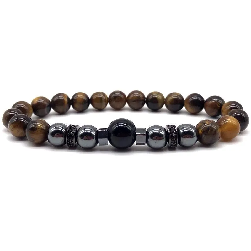 2020 Fashion New Round Tiger Eye Bracelet Men Simple 8mm Lava&ampmatte Charm For Classic Jewelry Gift | Украшения и аксессуары