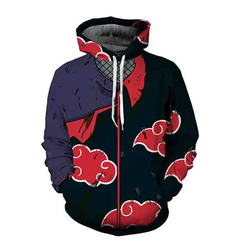 

Japan anime Naruto Hoodie coats Costume Naruto Uchiha Itachi Anime Adult men women 3D Printed Zip Hooded Jacket Sweatshirt