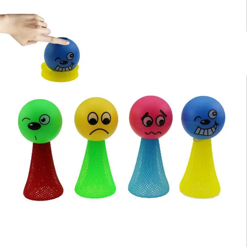

1 Pcs Random Color Little Man Cute Face Squeeze Elastic Toy Innovative Children's Decompression Spring Funny Fly Toy