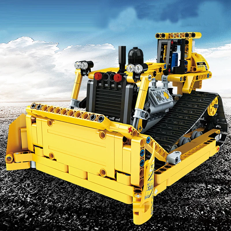 

537 pcs Blocks Bricks 2.4G RC Track dozer DIY Assemble toys Engineering bulldozer Remote control Car Educational toys gift