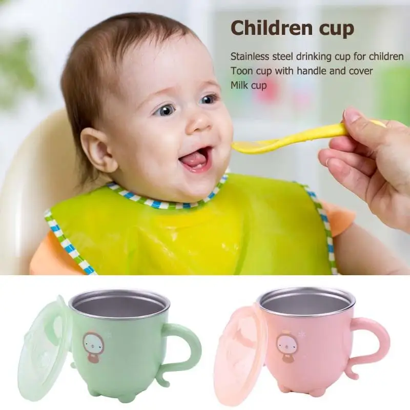 30ml Drinking Cup Cute Cartoon Kids Safe Water Cup with Handle Cover