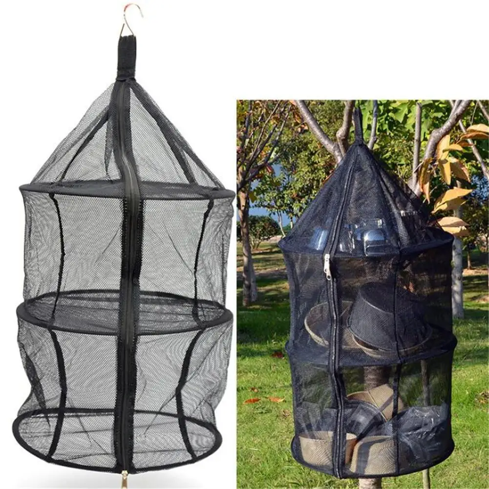 

Multifunction Outdoor 3 Layers Round Nylon Hanging Storage Net for Fruits Vegetables Clothes Drying
