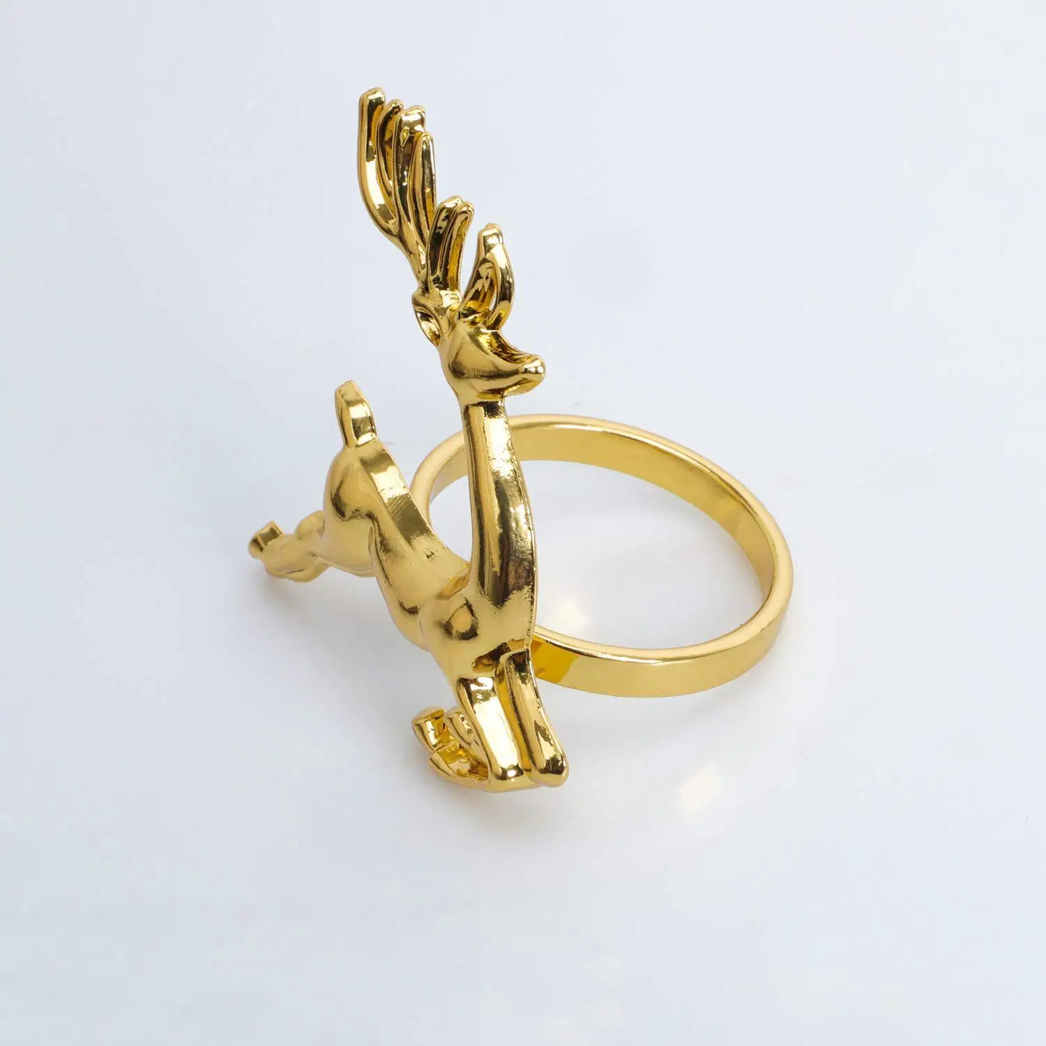 Rose Gold Napkin Rings Holiday Wedding Thanksgiving DeerNapkin Rings Set of 12