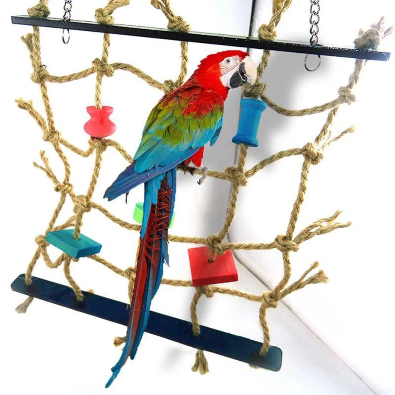 Bird Hanging Rope Climbing Parrot Net Parakeet Bird Cage Swing Ladder Funny Toy