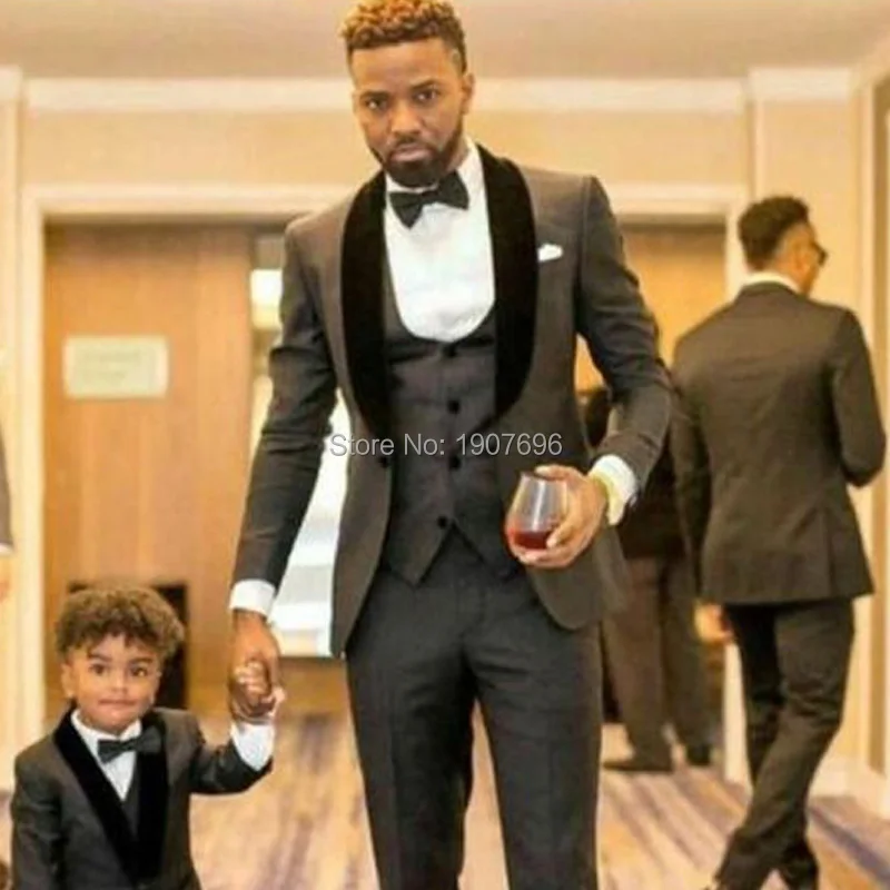 Mens 3 Piece Navy Blue Vintage Tailored Tuxedos White Shawl Lapel Slim fit Wedding Suit