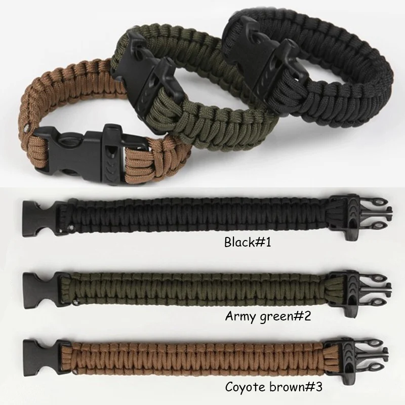Открытый Отдых Для мужчин self спасательные Paracord парашютом шнур Браслеты