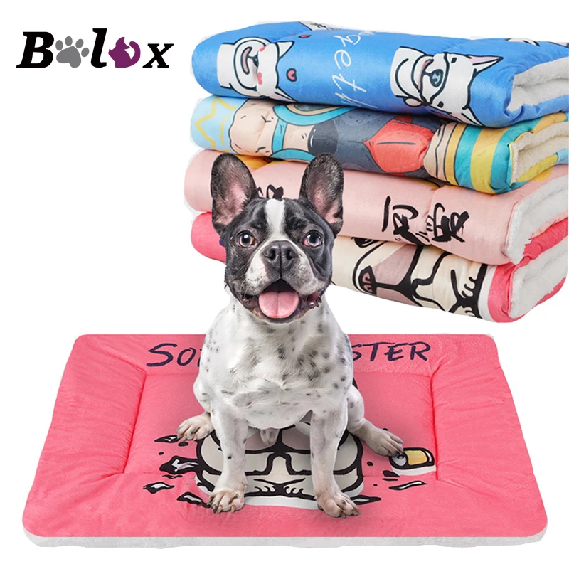 

Pet Bed for Dog Waterproof Dog Blanket Soft Fleece Bulldog Mat Print Pattern Lounger for Cats Bed Pet Dog Cushions Cat Warm Beds