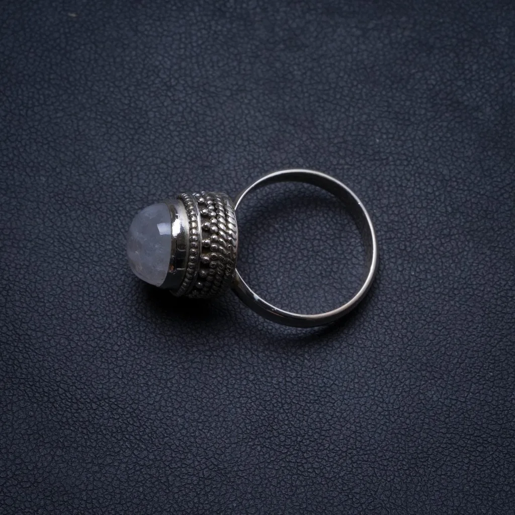 

Natural Rainbow Moonstone Handmade Unique 925 Sterling Silver Ring, US size 7.75 X1882