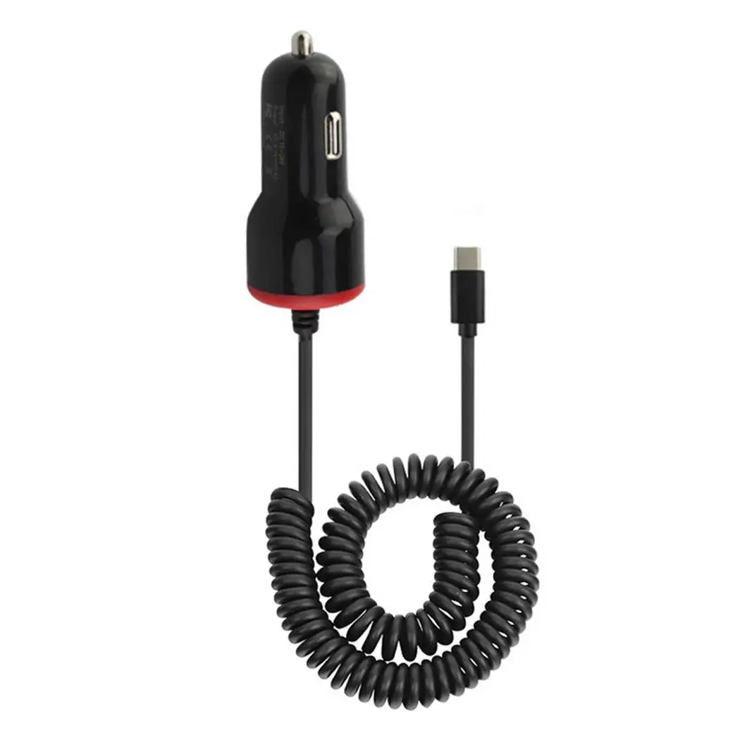 

High Speed USB Universal Car Charger DC12-24V DC5V For 2.4A Type-C Black, White 0.036kg Phone