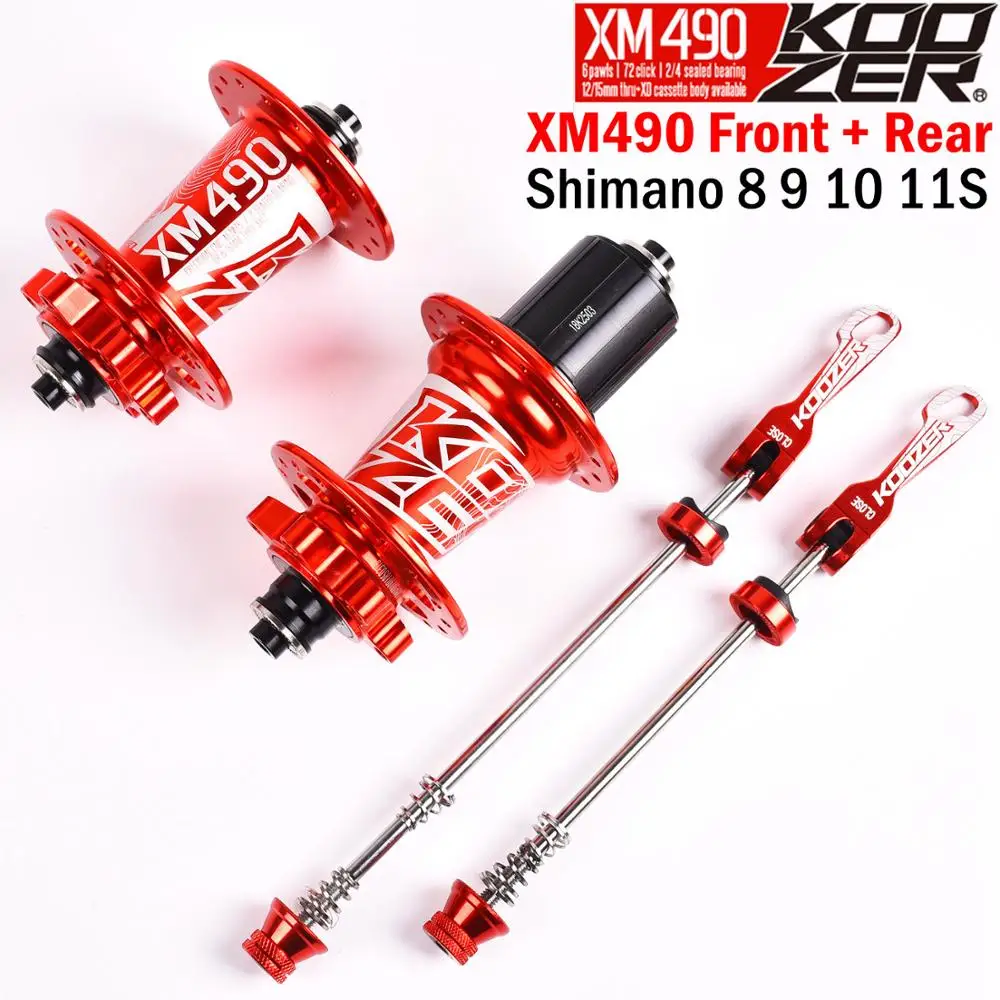 Furos de Freio a Disco Cubo da Bicicleta Novo Koozer Hubs Selado 4 Rolamento Mtb Mountain Bike Hub Traseiro 10*135mm qr 12*142mm 28 32 36 Xm490