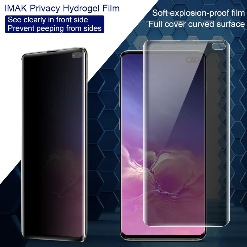 

Protect Privacy Anti Glare for Samsung Galaxy S10 / S10 Plus Screen Protector Imak anti spy Full Cover Curved Hydrogel Film