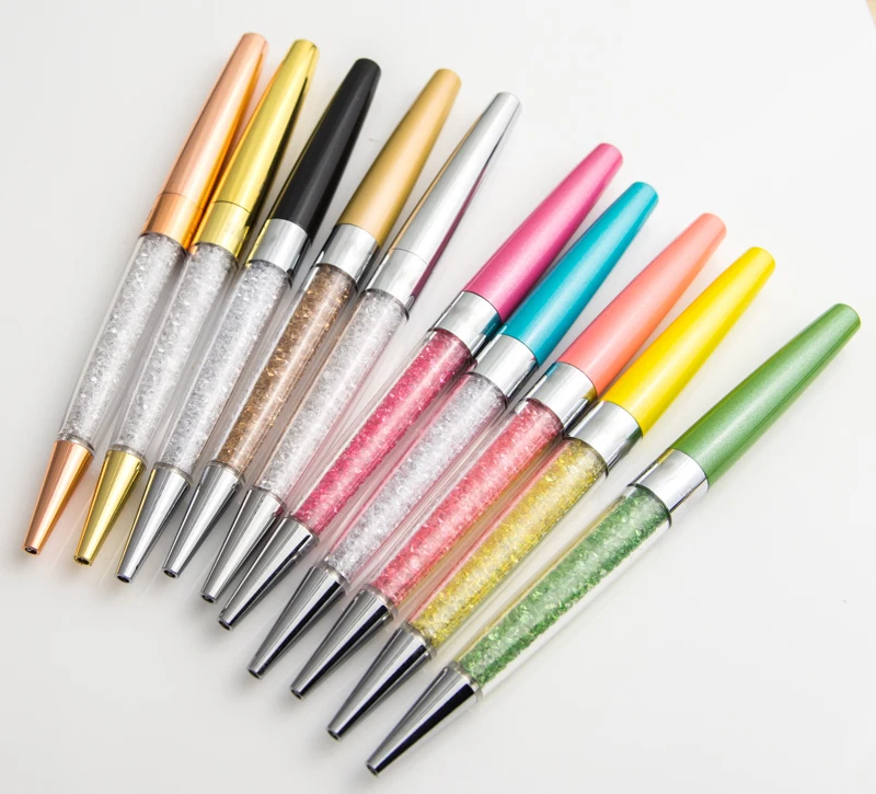 

Luxury lady student crystal Ballpoint pen with gift blue box and bag wedding gift