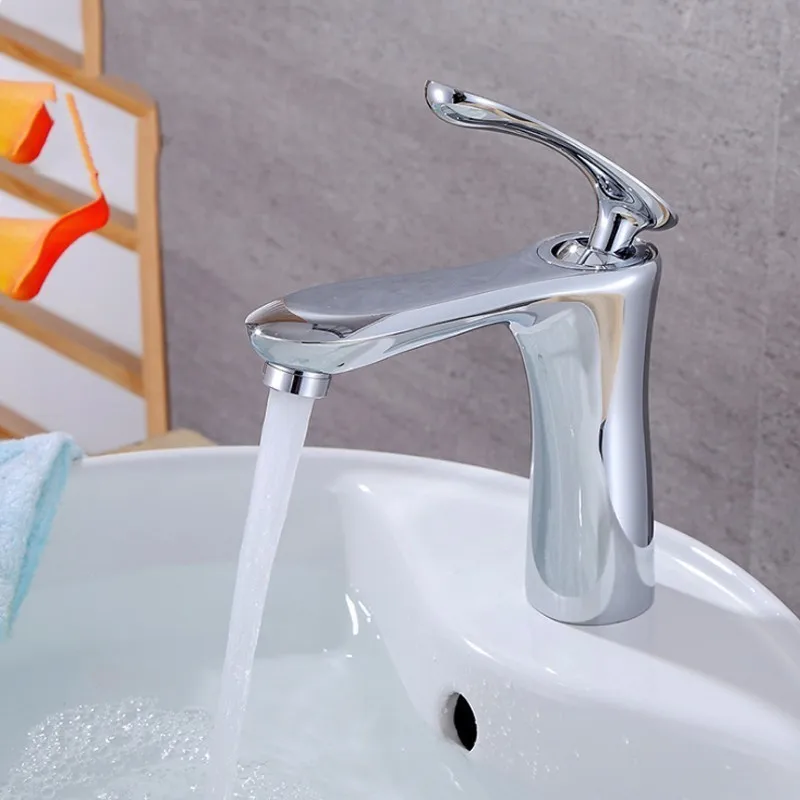

Bathroom plumbing hardware basin faucet copper faucet hot and cold faucet high hat