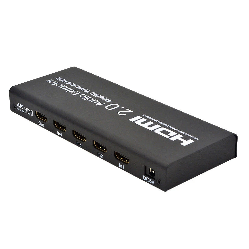 Hdmi 2 0 к аудио эксрактор коммутатор 4X1 4K @ 60Hz 3D для Декодер каналов кабельного