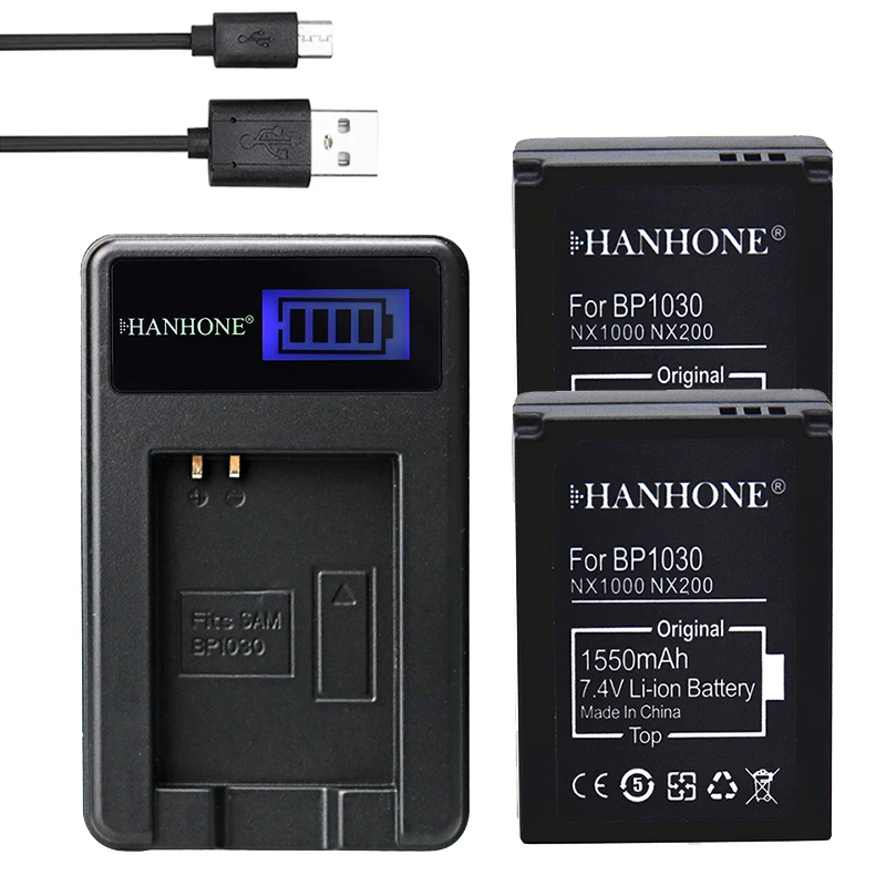 Аккумулятор для камеры Samsung NX200 NX1000 NX210 NX1100 NX2000 2 шт. BP1130 с ЖК дисплеем и зарядным
