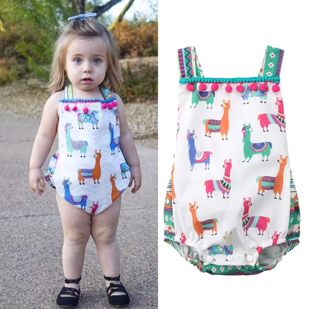 Cute Summer Newborn Baby Bodysuits Toddler Girls Boys Cotton Animal