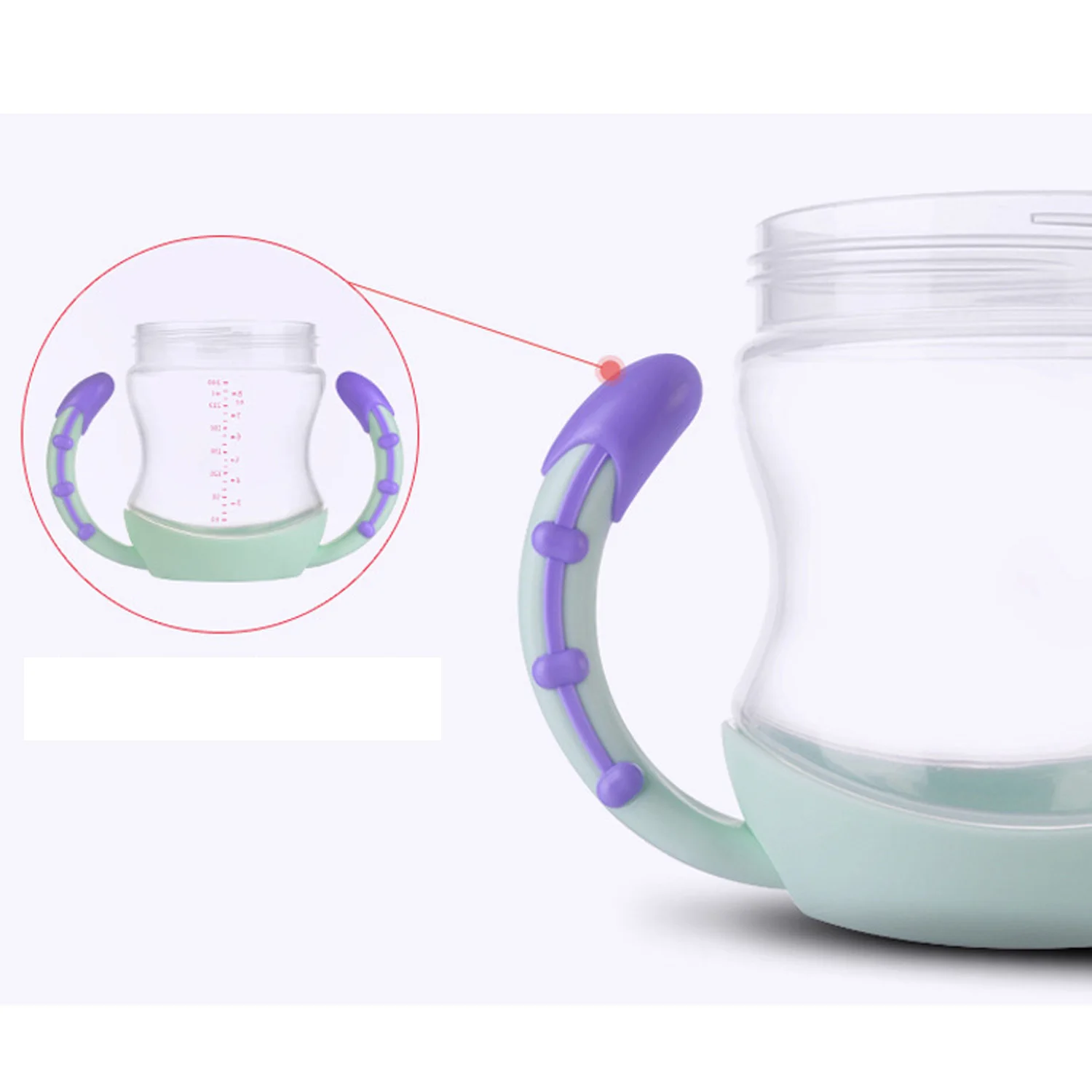 Online 240 Ml Bayi Tutup Flip Top Silikon Training Cup dengan Handle Anak anak Belajar Cangkir Minum Balita Pelatih Makan Botol Minum