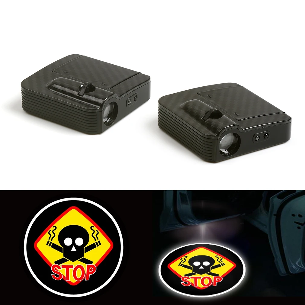 

Wireless Fit For No Smoking Courtesy Car Logo Door Ghost Shadow Laser Projector Light 12V