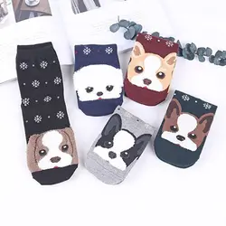 2018 забавные мягкие хлопковые носки-тапочки рождественские носки Модные женские милые Мультяшные носки животные прекрасная собака носки