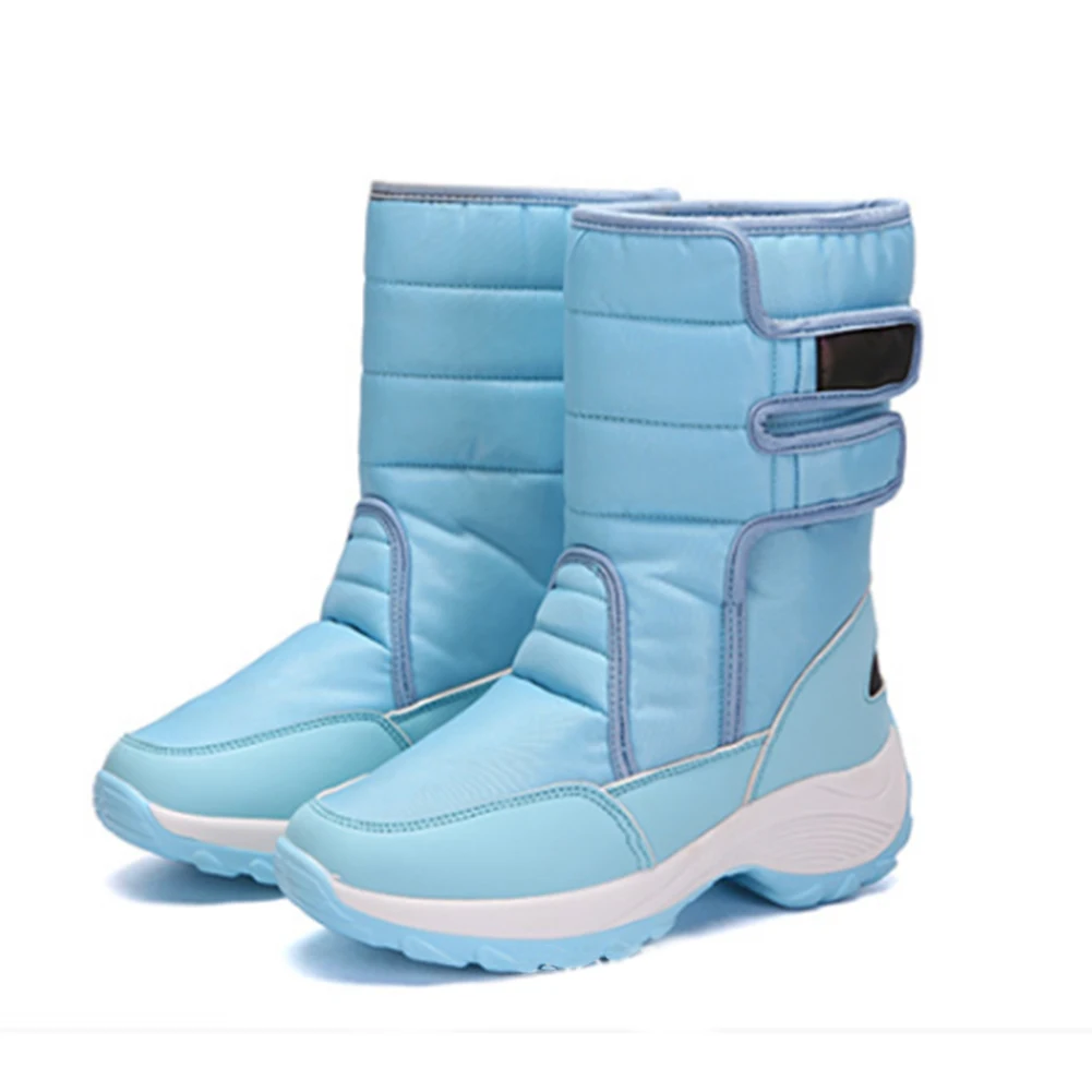 

2018 Women Snow Boots Warm Fur Winter Boots women waterproof Platform Shoes Botas Mujer Black pink Blue plus size 35-42
