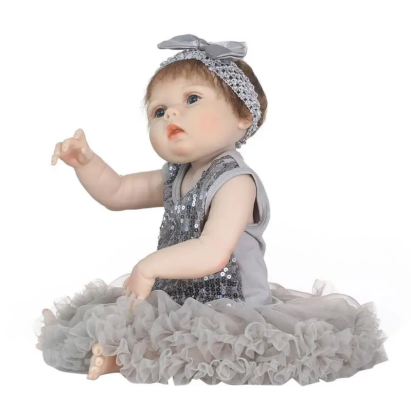 56 см, полностью силиконовая кукла для новорожденного ребенка, игрушка для девочки, новорожденного, принцессы, младенцев, Bebe, для купания, сопутствующая игрушка, подарок на день рождения