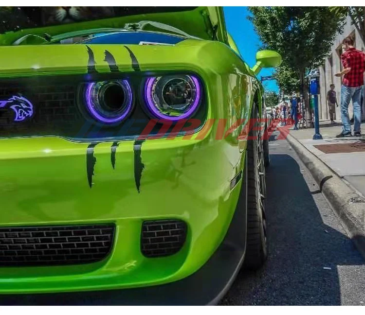 Icedriver для Dodge Challenger DRL RGB многоцветный светодиодный панели- дневные ходовые огни красный синий Демон освещение для глаз лампы