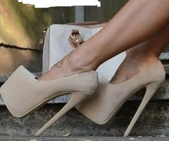 

Abesire 2019 Women Sexy Thick Platform Super Thigh High Heels Dress Runway Shoes Lady Round Toe Pumps Girls Solid Slip-on Shoes