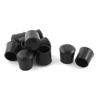 

10 pcs 22mm diameter furniture chair leg table leg Black rubber foot