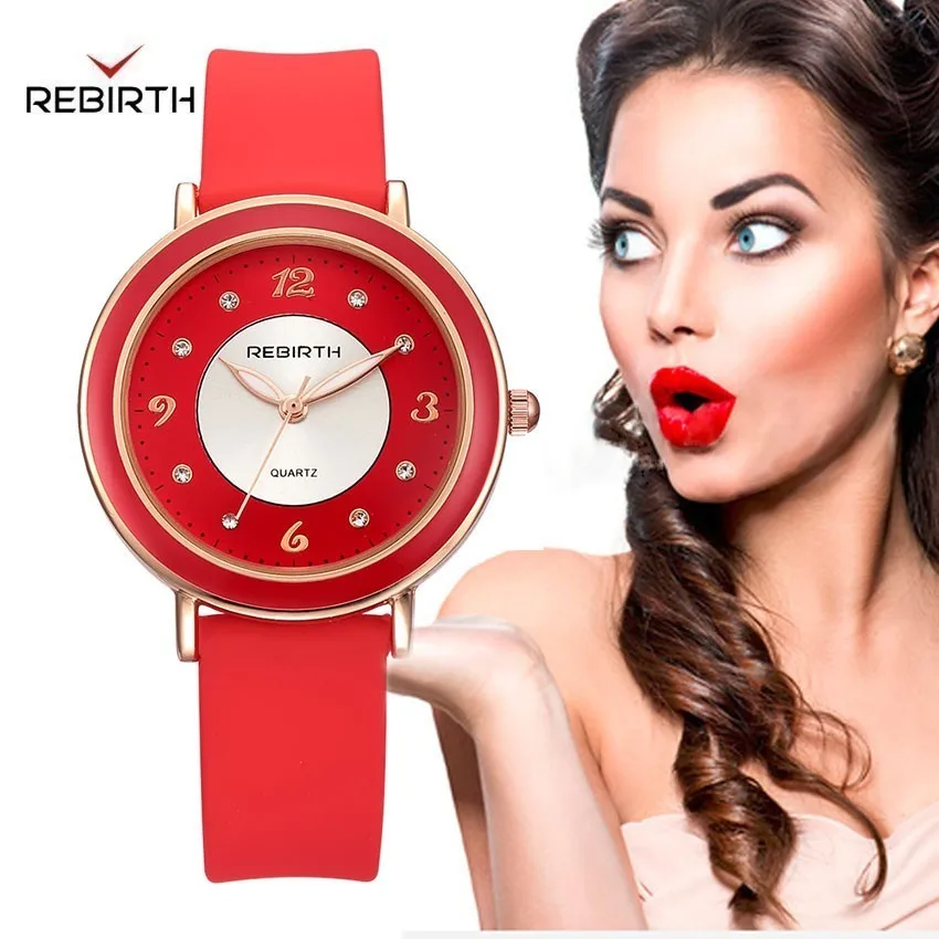 

Women watches leather casual 2019 Rebirth Women Quartz Wrist Watch Stainless Steel Watch Luxury Analog Quartz Crystal Wristwatch