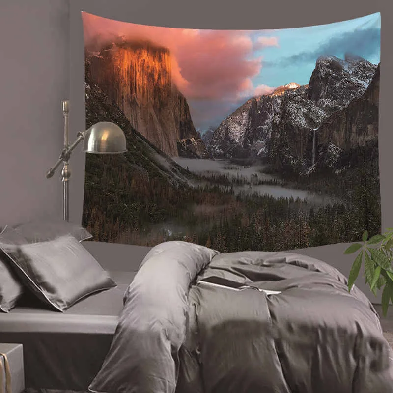 

Wall Hanging Tapestry Wall Decoration Beautiful Scenery Style Polyester Fiber Tapestry Tree Night Scene Printed Tapestry Tapiz