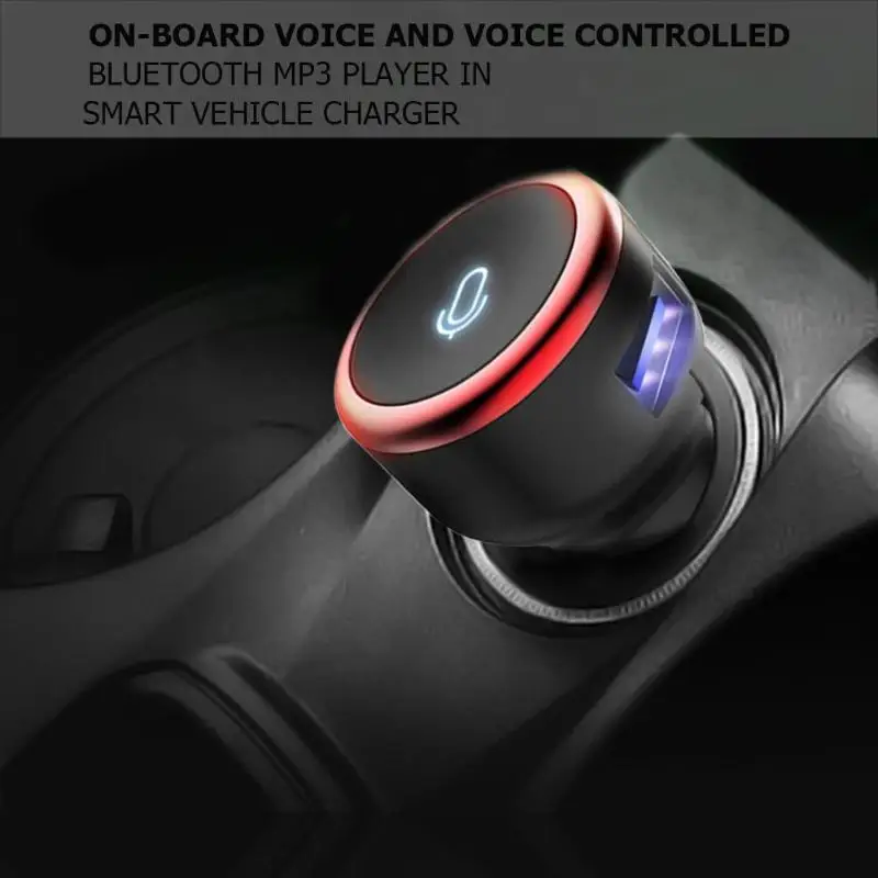 

VODOOL 3 in 1 Smart Bluetooth Car Voice Control MP3 Music Player Wireless FM Transmitter USB Charger Adapter Cigarette Lighter